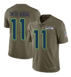 Men's Nike Seattle Seahawks #11 Jaxon Smith-Njigba Olive Stitched NFL Limited 2017 Salute To Service Jersey