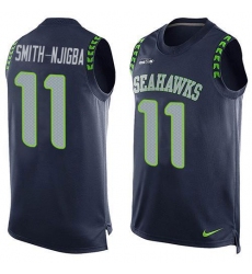 Men's Nike Seattle Seahawks #11 Jaxon Smith-Njigba Steel Blue Team Color Stitched NFL Limited Tank Top Jersey