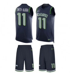 Men's Nike Seattle Seahawks #11 Jaxon Smith-Njigba Steel Blue Team Color Stitched NFL Limited Tank Top Suit Jersey