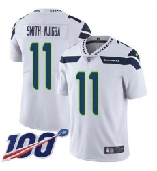 Men's Nike Seattle Seahawks #11 Jaxon Smith-Njigba White Stitched NFL 100th Season Vapor Untouchable Limited Jersey