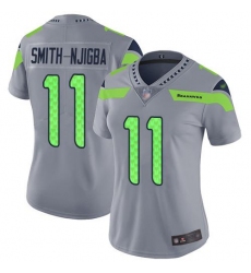 Women's Nike Seattle Seahawks #11 Jaxon Smith-Njigba Gray Stitched NFL Limited Inverted Legend Jersey