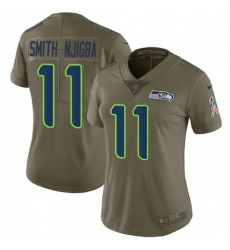 Women's Nike Seattle Seahawks #11 Jaxon Smith-Njigba Olive Stitched NFL Limited 2017 Salute To Service Jersey