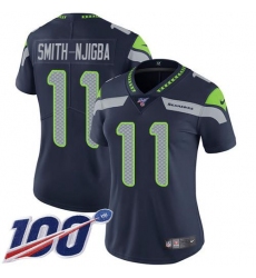 Women's Nike Seattle Seahawks #11 Jaxon Smith-Njigba Steel Blue Team Color Stitched NFL 100th Season Vapor Untouchable Limited Jersey