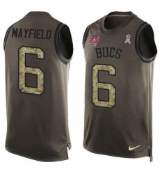 Men's Nike Tampa Bay Buccaneers #6 Baker Mayfield Green Stitched NFL Limited Salute To Service Tank Top Jersey