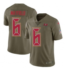 Men's Nike Tampa Bay Buccaneers #6 Baker Mayfield Olive Stitched NFL Limited 2017 Salute To Service Jersey