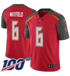 Men's Nike Tampa Bay Buccaneers #6 Baker Mayfield Red Team Color Stitched NFL 100th Season Vapor Untouchable Limited Jersey