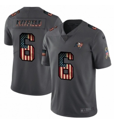 Men's Tampa Bay Buccaneers #6 Baker Mayfield 2018 Salute To Service Retro USA Flag Limited NFL Jersey