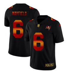 Men's Tampa Bay Buccaneers #6 Baker Mayfield Black Nike Red Orange Stripe Vapor Limited NFL Jersey