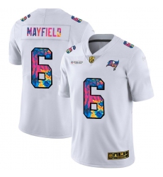 Men's Tampa Bay Buccaneers #6 Baker Mayfield White Nike Multi-Color 2020 NFL Crucial Catch Limited NFL Jersey