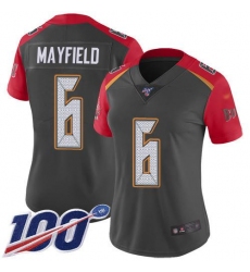 Women's Nike Tampa Bay Buccaneers #6 Baker Mayfield Gray Stitched NFL Limited Inverted Legend 100th Season Jersey