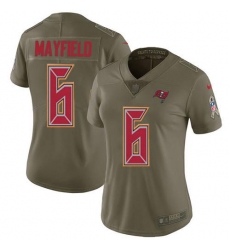 Women's Nike Tampa Bay Buccaneers #6 Baker Mayfield Olive Stitched NFL Limited 2017 Salute To Service Jersey