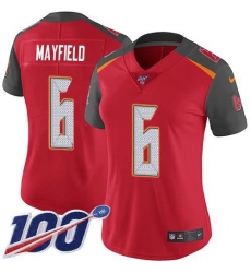 Women's Nike Tampa Bay Buccaneers #6 Baker Mayfield Red Team Color Stitched NFL 100th Season Vapor Untouchable Limited Jersey