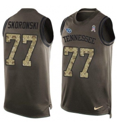 Men's Nike Tennessee Titans #77 Peter Skoronski Green Stitched NFL Limited Salute To Service Tank Top Jersey