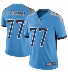 Men's Nike Tennessee Titans #77 Peter Skoronski Light Blue Alternate Stitched NFL Vapor Untouchable Limited Jersey