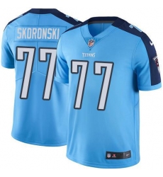 Men's Nike Tennessee Titans #77 Peter Skoronski Light Blue Stitched NFL Limited Rush Jersey