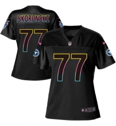 Women's Nike Tennessee Titans #77 Peter Skoronski Black NFL Fashion Game Jersey