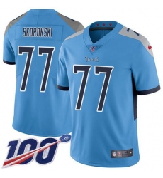 Youth Nike Tennessee Titans #77 Peter Skoronski Light Blue Alternate Stitched NFL 100th Season Vapor Limited Jersey