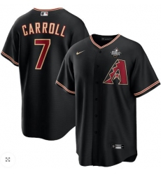 Arizona Diamondbacks #7 Corbin Carroll 2023 World Series Patch Cool Base Jersey Black