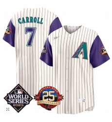 Arizona Diamondbacks Corbin Carroll 2023 World Series Patch Throwback Jersey