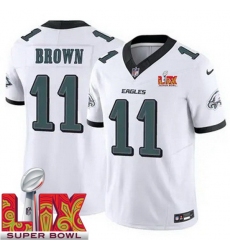 Unisex Philadelphia Eagles #11 A.J. Brown White 2025 Super Bowl LIX F.U.S.E. Stitched NFL Jersey