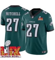 Unisex Philadelphia Eagles #27 Quinyon Mitchell Green 2025 Super Bowl LIX F.U.S.E. Stitched NFL Jersey