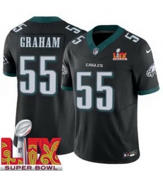 Unisex Philadelphia Eagles #55 Brandon Graham Black 2025 Super Bowl LIX F.U.S.E. Stitched NFL Jersey