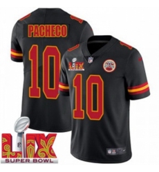 Unisex Kansas City Chiefs #10 Isiah Pacheco Black 2025 Super Bowl LIX F.U.S.E. Stitched Jersey