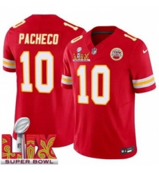 Unisex Kansas City Chiefs #10 Isiah Pacheco Red 2025 Super Bowl LIX F.U.S.E. Stitched Jersey