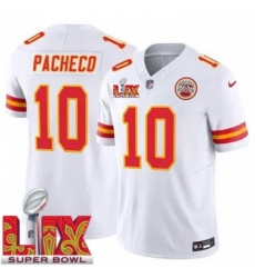 Unisex Kansas City Chiefs #10 Isiah Pacheco White 2025 Super Bowl LIX F.U.S.E. Stitched Jersey