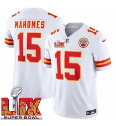 Unisex Kansas City Chiefs #15 Patrick Mahomes White 2025 Super Bowl LIX F.U.S.E. Stitched Jersey