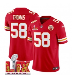 Unisex Kansas City Chiefs #58 Derrick Thomas Red 2025 Super Bowl LIX F.U.S.E. Vapor Limited Stitched Football Jersey