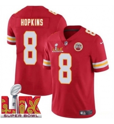 Unisex Kansas City Chiefs #8 DeAndre Hopkins Red 2025 Super Bowl LIX F.U.S.E. Stitched Jersey