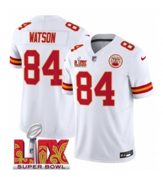 Unisex Kansas City Chiefs #84 Justin Watson White 2025 Super Bowl LIX F.U.S.E. Vapor Limited Stitched Football Jersey