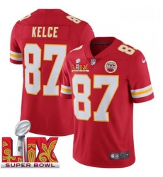 Unisex Kansas City Chiefs #87 Travis Kelce Red 2025 Super Bowl LIX F.U.S.E. Stitched Jersey