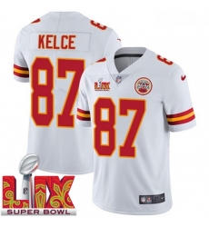 Unisex Kansas City Chiefs #87 Travis Kelce White 2025 Super Bowl LIX F.U.S.E. Stitched Jersey