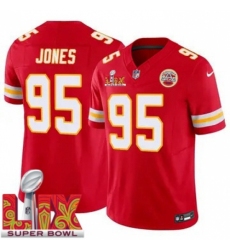 Unisex Kansas City Chiefs #95 Chris Jones Red 2025 Super Bowl LIX F.U.S.E. Stitched Jersey