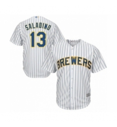 Youth Milwaukee Brewers #13 Tyler Saladino Authentic White Alternate Cool Base Baseball Player Jersey