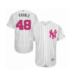 Men's New York Yankees #48 Tommy Kahnle Authentic White 2016 Mother's Day Fashion Flex Base Baseball Player Jersey