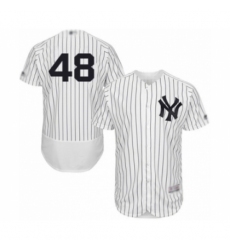 Men's New York Yankees #48 Tommy Kahnle White Home Flex Base Authentic Collection Baseball Player Jersey