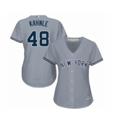 Women's New York Yankees #48 Tommy Kahnle Authentic Grey Road Baseball Player Jersey