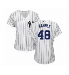 Women's New York Yankees #48 Tommy Kahnle Authentic White Home Baseball Player Jersey