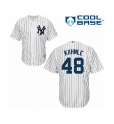 Youth New York Yankees #48 Tommy Kahnle Authentic White Home Baseball Player Jersey