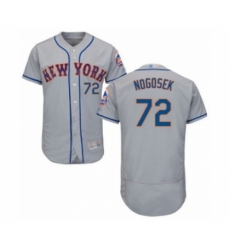 Men's New York Mets #72 Stephen Nogosek Grey Road Flex Base Authentic Collection Baseball Player Jersey