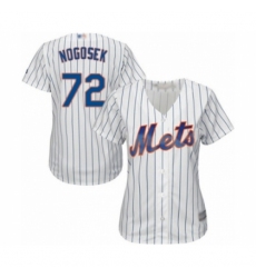 Women's New York Mets #72 Stephen Nogosek Authentic White Home Cool Base Baseball Player Jersey